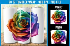 3D Rainbow Rose Tumbler Wrap | 3D Rose Tumbler | 3D Roses Product Image 1