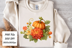 Fall Floral Pumpkin Png | Fall Png Product Image 1