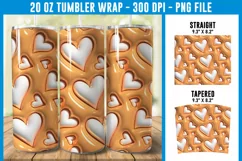 3D Inflated Hearts Tumbler Wrap PNG | 3D Puff Tumbler Wrap Product Image 1