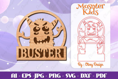Cute Monster Name Sign Lasercut BUNDLES Product Image 2