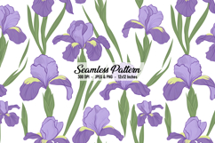 Iris Flower Digital Paper Pattern | Seamless Pattern Product Image 1