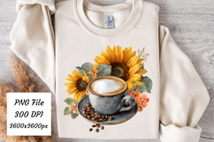 Watercolor Fall Coffee Latte Png | Fall Latte Png Product Image 1