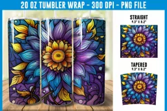 Stained Glass Sunflower Tumbler Wrap | Sunflower Tumbler Product Image 1