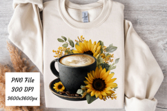 Watercolor Fall Coffee Latte Png | Fall Latte Png Product Image 1