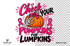 Breast Cancer Pumpkin PNG, Breast Cancer Skeleton PNG Product Image 2