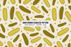 Pickle Seamless Pattern | Cucumber Pattern | Digital Paper Product Image 1