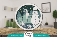 Snowman 3D Round Layered Lasercut BUNDLE Product Image 2