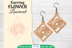 Flowers Earring Laser Cut Product Image 1