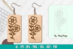Flowers Earrings Laser Cut Product Image 1