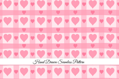 Pink Heart Checkered Seamless Pattern | Heart Digital Paper Product Image 1
