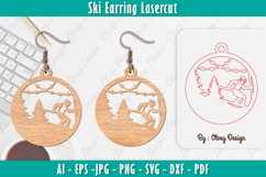 Ski Scene Earrings Lasercut Product Image 1