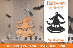 Halloween Keychain Lasercut | Halloween Jewelry Template Product Image 1