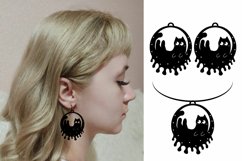 Cute cats earrings and pendants, svg template, cutting file Product Image 3