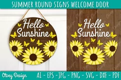 Summer Welcome Door Hangers SVG | Summer Round Signs SVG Product Image 1