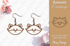 Head Animals Fox Earrings Laser Cut Product Image 1