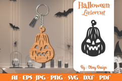 Halloween Keychain Lasercut | Halloween Jewelry Template Product Image 1