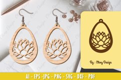 Flowers Earrings Laser Cut Product Image 1