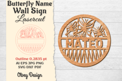 Butterfly Name Wall Art Sign Product Image 1