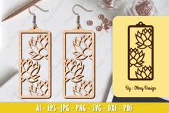 Flowers Earrings Laser Cut Product Image 1