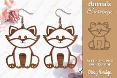 Fox Animals Earrings Laser Cut Product Image 1