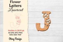 Flower Letters Alphabet Laser Cut File Product Image 1