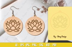 Flowers Earrings Laser Cut Product Image 1