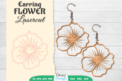 Flowers Earring Laser Cut Product Image 1