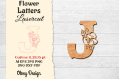 Flower Letters Alphabet Laser Cut File Product Image 1