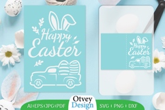 Happy Easter Greeting Card SVG, Easter SVG Papercut Template Product Image 11