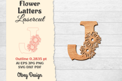 Flower Letters Alphabet Laser Cut File BUNDLES Product Image 9