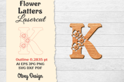 Flower Letters Alphabet Laser Cut File Product Image 1