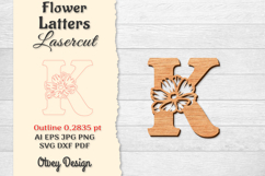Flower Letters Alphabet Laser Cut File BUNDLES Product Image 12