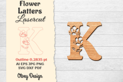 Flower Letters Alphabet Laser Cut File Product Image 1
