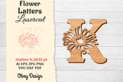 Flower Letters Alphabet Laser Cut File Product Image 1