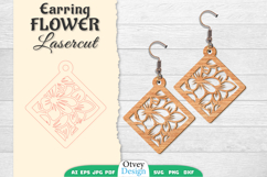 Flowers Earring Laser Cut Product Image 1
