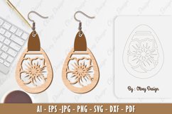 Flowers Earrings Laser Cut Product Image 1