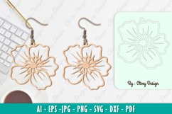 Flowers Earrings Laser Cut Product Image 1