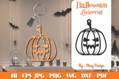 Halloween Keychain Lasercut | Halloween Jewelry Template Product Image 1