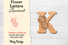 Flower Letters Alphabet Laser Cut File BUNDLES Product Image 10