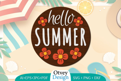 Summer Welcome Sign Lasercut | Summer Round Door Hanger Product Image 1