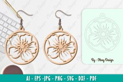Flowers Earrings Laser Cut Product Image 1