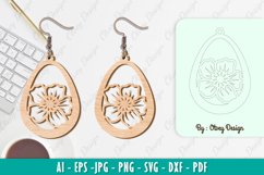 Flowers Earrings Laser Cut Product Image 1