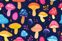Colorful Mushroom Seamless Background | Seamless Pattern Product Image 1