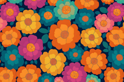 Groovy Retro Flower Pattern | Groovy Retro Background Product Image 1
