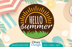 Summer Welcome Sign Lasercut | Summer Round Door Hanger Product Image 1