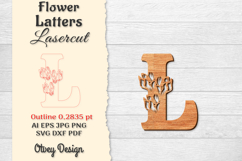 Flower Letters Alphabet Laser Cut File Product Image 1