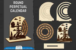 Round Perpetual Calendar Lasercut Product Image 1