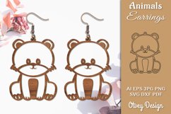 Cat Animals Earrings Laser Cut Product Image 1