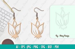 Flowers Earrings Laser Cut Product Image 1