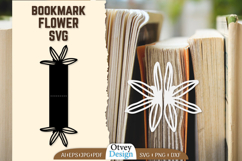 Cutout Bookmark Flower SVG Product Image 1